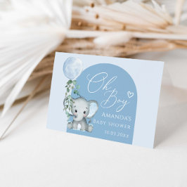 Cartão De Agradecimento Oh Boy Elephant com Chá de fraldas de Balões