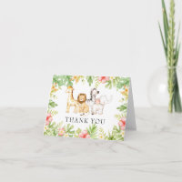 Oh Chá de fraldas Da Selva De Bebê Obrigado