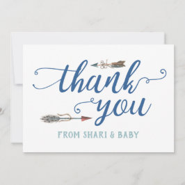 Cartão De Agradecimento Oh Chá de fraldas Tribal Obrigado