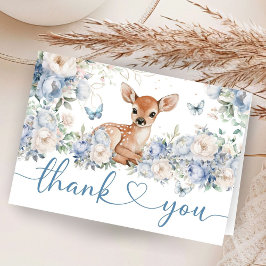 Cartão De Agradecimento Oh Deer Baby Shower Boy Folded Thank You Card