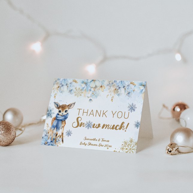 Cartão De Agradecimento Oh Deer Winter Baby Chá Fralda (Criador carregado)