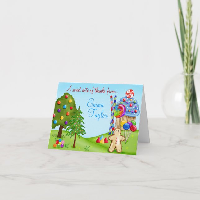 Cartão De Agradecimento Oh obrigado doce da terra do cupcake dos doces (Frente)