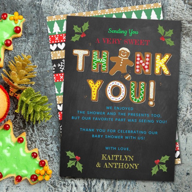 Cartão De Agradecimento Oh, Snap! Chá de fraldas de Cookie Gingerbird (Criador carregado)