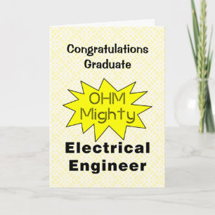 Cartão De Agradecimento Ohm poderosa placa de graduação de Engenheiro elét