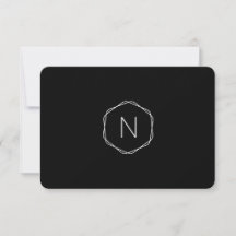 Oitavado com Monograma Preto Moderno