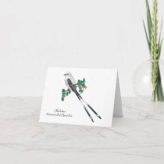 Cartão De Agradecimento Oklahoma State Bird: Flycatcher de cauda de tesour