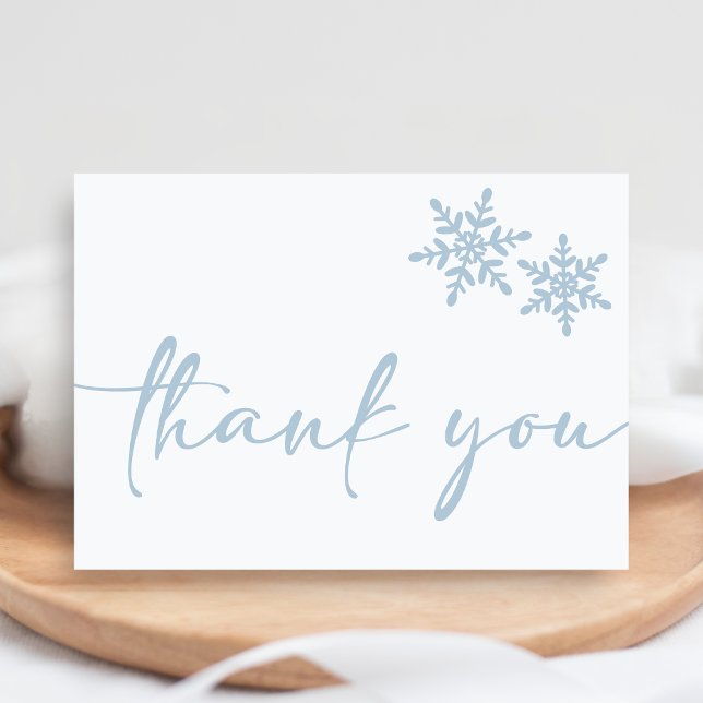 Cartão De Agradecimento Olá Chá de Bebê (Winter Baby Shower Thank You Card)