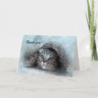 Olá Pequeno Gatinho Obrigado Notecard