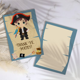 Cartão De Agradecimento Olá Pirata! Festa de Aniversário do Menino Pirata