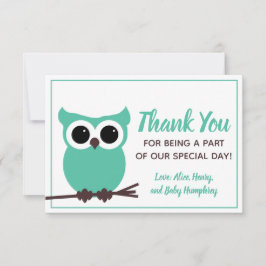 Cartão De Agradecimento Olha quem está quase vencido! Teal Owl