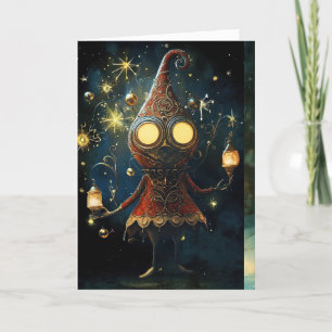 Cartão De Agradecimento *~* Olhos Cósmicos De Natal Brilhando Com Amor AP9