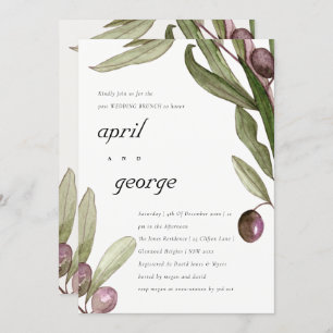 CARTÃO DE AGRADECIMENTO OLIVE WATERCOLOR FOLIAGE POSTO WEDING BRUNH INVITE