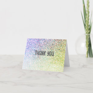 Cartão De Agradecimento Ombre Glitter Unicorn