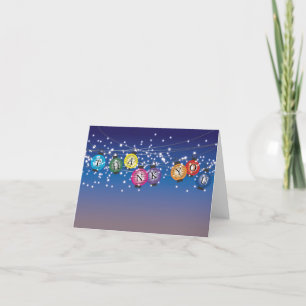 Cartão De Agradecimento Ombre Rainbow Lanterns THANK YOU card