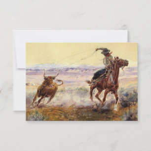 Cartão De Agradecimento "On the Pond" de Charles M Russell