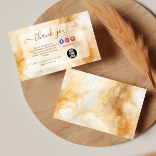 Cartão De Agradecimento Onda Dourada Abstrata