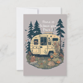 Cartão De Agradecimento Onde você estaciona o trailer do Vintage Camper