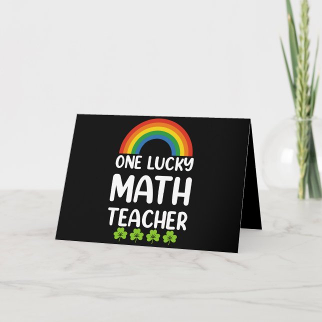 Cartão De Agradecimento One Lucky Math Teacher St. Patrick's Day (Frente)