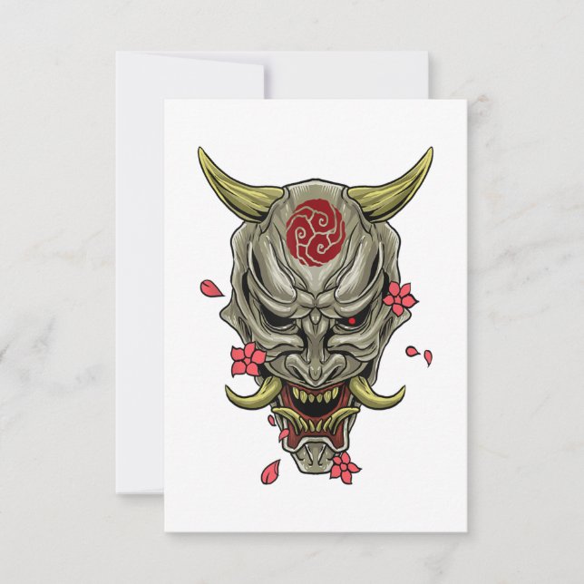 Cartão De Agradecimento Oni Demon Japan Devil (Frente)