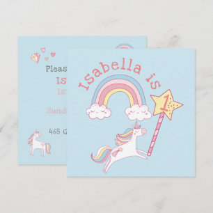 Cartão De Agradecimento Ontem de Magia do Unicorn Colorida Personalizável