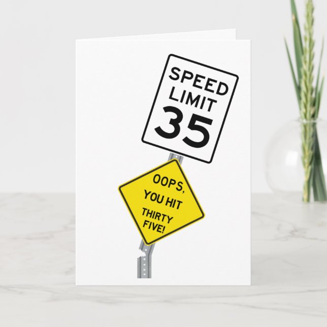 Cartão De Agradecimento Oops You Hit 35 funny 35th birthday card (Frente)
