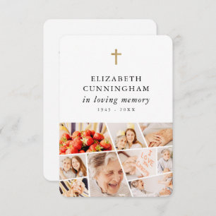 Cartão De Agradecimento Oração de 9 Fotografias Simples e Modernas Memoria