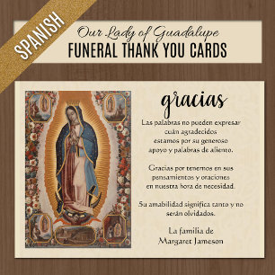 Cartão De Agradecimento Oraciones Fúnebres con Nuestra Señora de Guadalupe