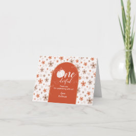 CARTÃO DE AGRADECIMENTO ORANGE BOW & ARCH FALL PUMPKIN FLOWERS BIRTHDAY