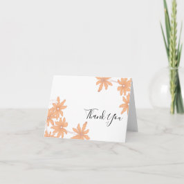 Cartão De Agradecimento Orange Daisies on White Obrigado