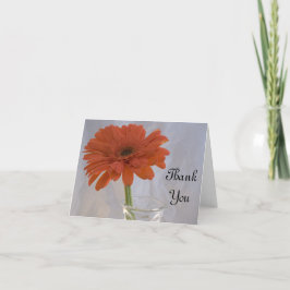 Cartão De Agradecimento Orange Daisy in Vase Obrigado