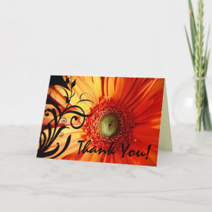 Cartão De Agradecimento Orange Daisy Obrigado