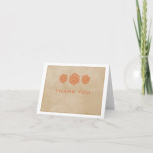 Cartão De Agradecimento Orange Grunge D20 Dice Gamer Thank You Card