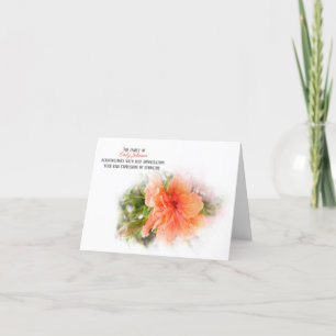 Cartão De Agradecimento Orange Hibiscus Simpatia Obrigado