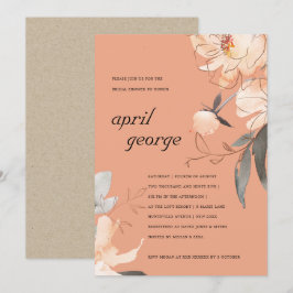 CARTÃO DE AGRADECIMENTO ORANGE TERRACOTTA FLORY CHÁ DE PANELA INVITE