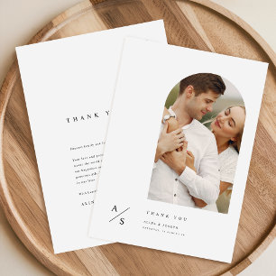Cartão De Agradecimento Orçamento de Foto de Casamento Minimalista Coração