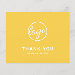 Cartão de Agradecimento Orçamento Logotipo Amarelo