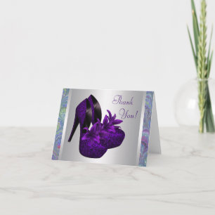 Cartão De Agradecimento Orchid High Heels Purple Thank You Cards