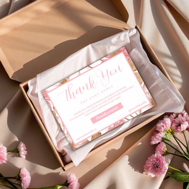 Cartão De Agradecimento Ordem de Monograma Botânica Floral de Luxo (Criador carregado)