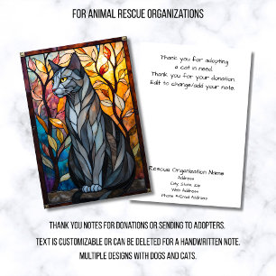 Cartão De Agradecimento Organização de Resgate de Animais de Vidro Colorid