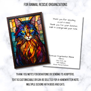 Cartão De Agradecimento Organização de Resgate de Animais de Vidro Colorid