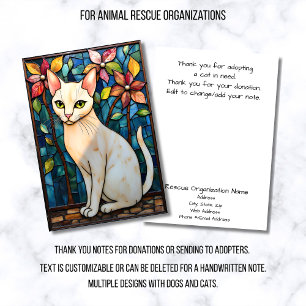 Cartão De Agradecimento Organização de Resgate de Animais de Vidro Colorid
