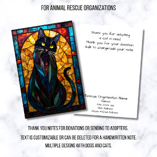 Cartão De Agradecimento Organização de Resgate de Animais de Vidro Colorid