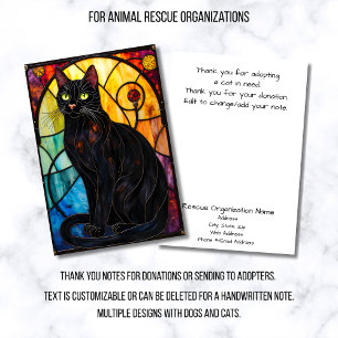Cartão De Agradecimento Organização de Resgate de Animais de Vidro Colorid