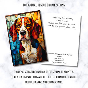Cartão De Agradecimento Organização de Resgate de Animais em Estilo de Vid