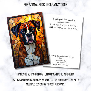 Cartão De Agradecimento Organização de Resgate de Animais em Estilo de Vit