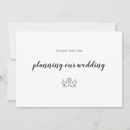 Cartão De Agradecimento Organizador de Eventos de Planejamento de Casament