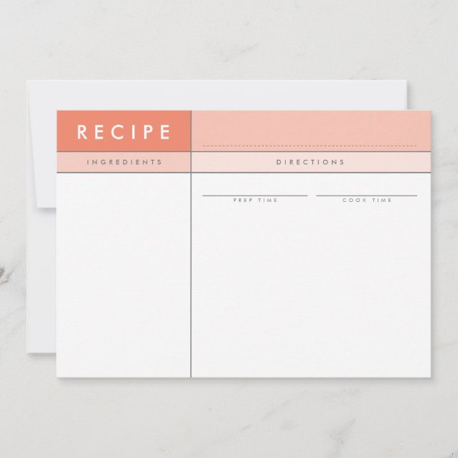 Cartão De Agradecimento Organizador MODERN RECIPE CARD bloquear laranja mí (Frente)