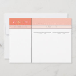 Cartão De Agradecimento Organizador MODERN RECIPE CARD bloquear laranja mí
