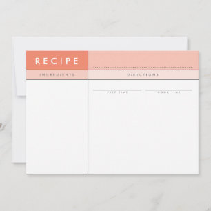 Cartão De Agradecimento Organizador MODERN RECIPE CARD bloquear laranja mí