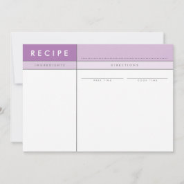Cartão De Agradecimento Organizador MODERN RECIPE CARD negrito mínimo roxo